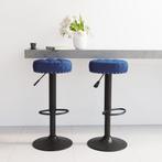 vidaXL Barkrukken 2 st fluweel blauw, Verzenden, Nieuw