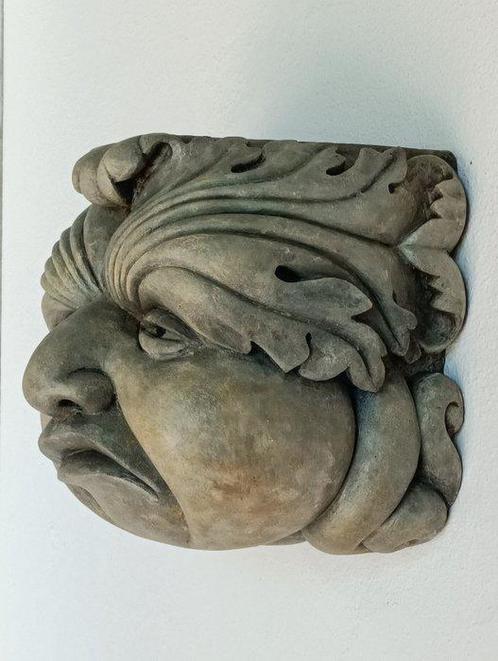 sculptuur, Mascherone Barocco - 20 cm - Cement en kwarts, Antiek en Kunst, Curiosa en Brocante