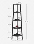 Hoekplank 5 Niveaus met Stalen Frame – Hoekboekenkast, Verzenden, Nieuw