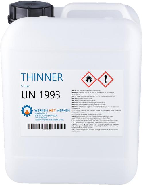 Wmm Chemie Thinner 5 liter, can, Doe-het-zelf en Verbouw, Overige Doe-het-zelf en Verbouw, Nieuw, Verzenden