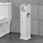 Toiletrol houder badkamerkast toiletkast MDF 78x20x18 cm wit, Huis en Inrichting, Badkamer | Badkamermeubels, Nieuw, Verzenden