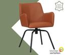 Leren draaibare eetkamerstoel Jazz - Toledo Natur (cognac), Huis en Inrichting, Barkrukken, 60 tot 90 cm, Nieuw, Leer, Ophalen of Verzenden