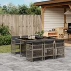 vidaXL 7-delige Tuinset met kussens poly rattan grijs, Tuin en Terras, 6 zitplaatsen, Nieuw, Tuinset, Verzenden