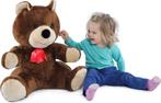 Grote knuffelbeer bruin 100 cm, Ophalen of Verzenden, Nieuw