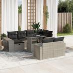 vidaXL 11-delige Loungeset met kussens poly rattan, Verzenden, Nieuw, Rotan, Loungeset