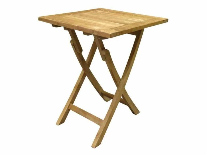 Klaptafel 60 cm vierkant teak, Tuin en Terras, Tuintafels, Nieuw, Teakhout, Ophalen of Verzenden