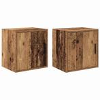 vidaXL Garage wandkasten 2 st bewerkt hout oud hout, Huis en Inrichting, Kasten | Stellingkasten, Verzenden, Nieuw