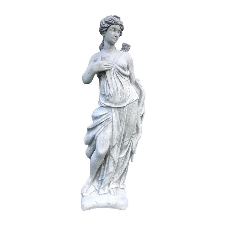 Artemis - stenen beeld - 143 cm - klassiek wit - Grieks, Tuin en Terras, Tuinbeelden, Ophalen of Verzenden