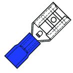 Geïsoleerde Vrouwelijke Spade Terminal 2.8mm Nylon Blauw, Verzenden, Nieuw, Overige typen