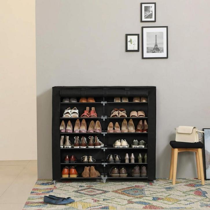 Hoppa! RXJ12H Schoenenrek, 7 planken zwart van €33 voor €23, Huis en Inrichting, Kasten | Schoenenrekken, Nieuw, Ophalen of Verzenden