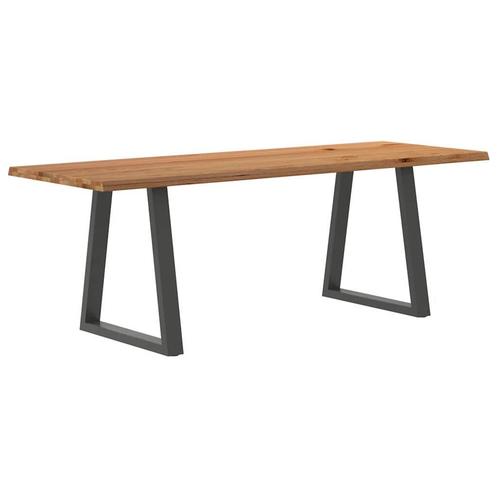 vidaXL Eettafel met natuurlijke rand 220x80x74 cm massief, Huis en Inrichting, Tafels | Eettafels, Nieuw, Verzenden