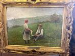 Giuseppe Cavalla (1859–1935) - Scena campestre, Antiek en Kunst, Kunst | Schilderijen | Klassiek