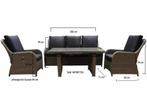 Bilbao stoel-bank dining loungeset verstelbaar 4-delig grijs, Tuin en Terras, Tuinsets en Loungesets, Ophalen of Verzenden, Nieuw