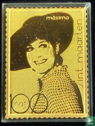 Sint Maarten - Maxima 50 jaar 24k gouden zegel - 2021, Postzegels en Munten, Postzegels | Nederlandse Antillen en Aruba, Postfris