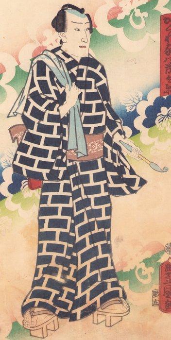 Kakurega no Mohei - 1859 - Utagawa Kunisada (1785-1865) -, Antiek en Kunst, Antiek | Overige Antiek
