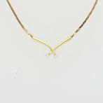 Halsketting - 14 karaat Geel goud Diamant (Natuurlijk), Sieraden, Tassen en Uiterlijk, Kettingen, Nieuw