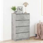 vidaXL Dressoir 60x35x98,5 cm bewerkt hout betongrijs, Verzenden, Nieuw, 50 tot 100 cm, 25 tot 50 cm