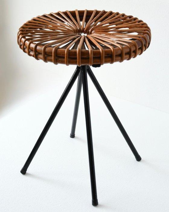 Rohé Noordwolde - Kruk - Hout, Rattan, Metaal, Bamboe - H 48, Antiek en Kunst, Antiek | Meubels | Stoelen en Banken