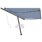 vidaXL Luifel vrijstaand automatisch 500x300 cm blauw en wit, Tuin en Terras, Zonneschermen, Verzenden, Nieuw