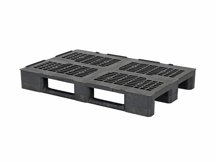 Pallet 1200x800xH159mm 3 sledes met rand zwart (PE/PP mix), Diversen, Overige Diversen, Nieuw, Ophalen of Verzenden