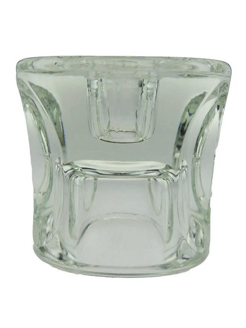 Kaarsen- en waxinelicht houder - massief kristal, Verzamelen, Glas en Borrelglaasjes, Gebruikt, Verzenden