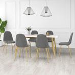vidaXL Eetkamerstoelen 6 st fluweel lichtgrijs, Huis en Inrichting, Stoelen, Verzenden, Nieuw, Grijs