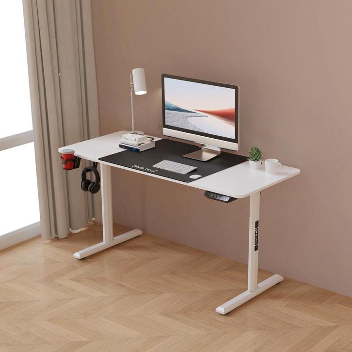 [pro.tec] Bureau Hayward zit sta elektrisch verstelbaar wit, Huis en Inrichting, Bureaus, Verzenden