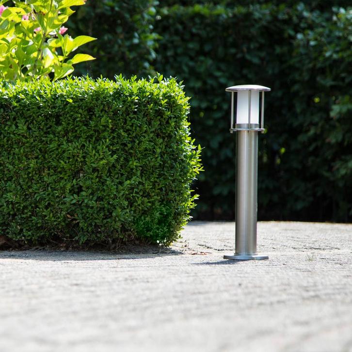 Resident 2 sokkellamp Nikkel Buitenverlichting, Tuin en Terras, Buitenverlichting, Verzenden