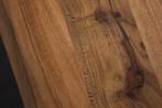 Massief houten eettafel MAMMUT 140 cm wilde acaciaboom rand, Nieuw, Ophalen of Verzenden