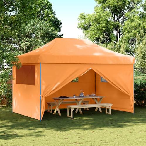 vidaXL Partytent inklapbaar pop-up met 4 zijwanden oranje, Tuin en Terras, Partytenten, Partytent, Nieuw, Verzenden