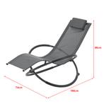 [en.casa] Ligstoel Pulsano schommelstoel 166x74x86 cm donker, Tuin en Terras, Ligbedden, Verzenden, Nieuw