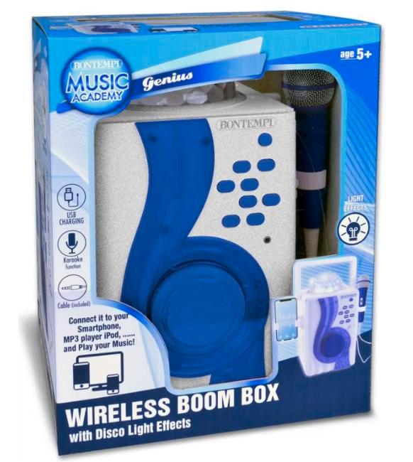 2dekans | Bontempi Draadloze Karaoke Boom Box met Disco, Muziek en Instrumenten, Microfoons, Zo goed als nieuw, Ophalen of Verzenden