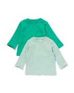HEMA Baby shirts rib - 2 stuks groen, Verzenden, Nieuw