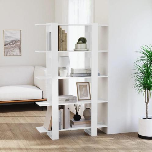 vidaXL Boekenkast/kamerscherm 100x30x160 cm hoogglans wit, Huis en Inrichting, Kasten | Boekenkasten, 25 tot 50 cm, Nieuw, Overige houtsoorten