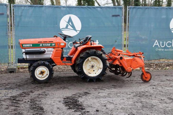 Veiling: Minitractor Kubota B1502DT Diesel met Grondfrees RS, Zakelijke goederen, Agrarisch | Tractoren, Gebruikt, Overige merken