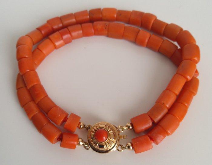 Armband - 14 karaat Geel goud - Koraal, Sieraden, Tassen en Uiterlijk, Armbanden