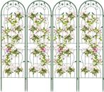 COSTWAY Metalen hekwerk, set van 4, decoratieve tuinhek, vri, Huis en Inrichting, Verzenden, Zo goed als nieuw