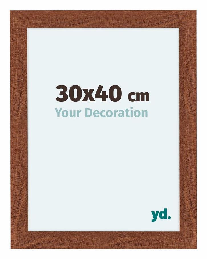 Fotolijst 30x40 cm - Walnoot - MDF - Como, Huis en Inrichting, Woonaccessoires | Lijsten, Nieuw, Verzenden