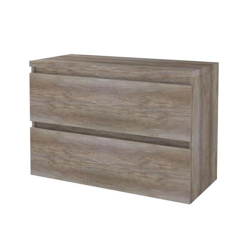 Badmeubelset BWS Salt 100x46cm Greeploos 2 Lades Met, Doe-het-zelf en Verbouw, Sanitair, Bad, Nieuw, Chroom, Ophalen of Verzenden