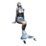 Zeemeermin - gietijzeren beeld - 43 cm - brons/messing, Tuin en Terras, Tuinbeelden, Ophalen of Verzenden, Nieuw