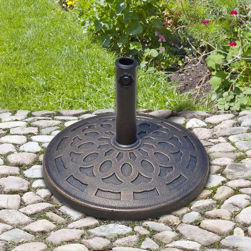 Parasolvoet - Bronzen - Duurzaam - 14 kg passend - Bruin, Tuin en Terras, Parasols, Nieuw, Ophalen of Verzenden