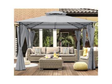 Veiling - Luxe prieel Vernazza + LED-verlichting    -Grijs- beschikbaar voor biedingen