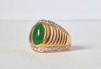 Ring - 18 karaat Geel goud Jade - Diamant