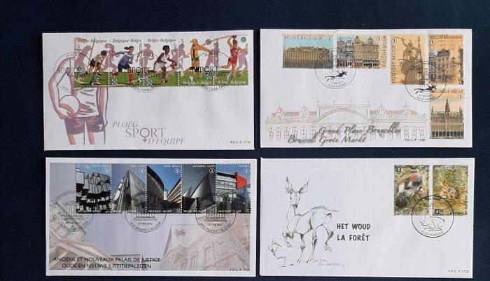 België 2011 - de volledige jaargang Eerste Dag Enveloppen, Postzegels en Munten, Postzegels | Europa | België