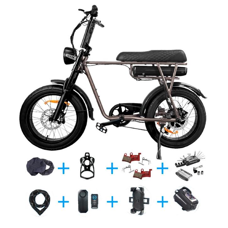 EB2 Elektrische Fatbike - 250W - 18.2Ah - 20 inch - Koffie, Fietsen en Brommers, Elektrische fietsen, Nieuw, Overige merken, Ophalen