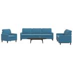 vidaXL 4-delige Loungeset met kussens fluweel blauw, Verzenden, Nieuw, Vierpersoons of meer, Stof
