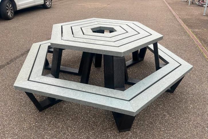 Rockwood® Picknicktafel  Zwaar Kunststof Rond Zeshoekig -, Tuin en Terras, Picknicktafels, Nieuw, Hout, Rond, Ophalen of Verzenden
