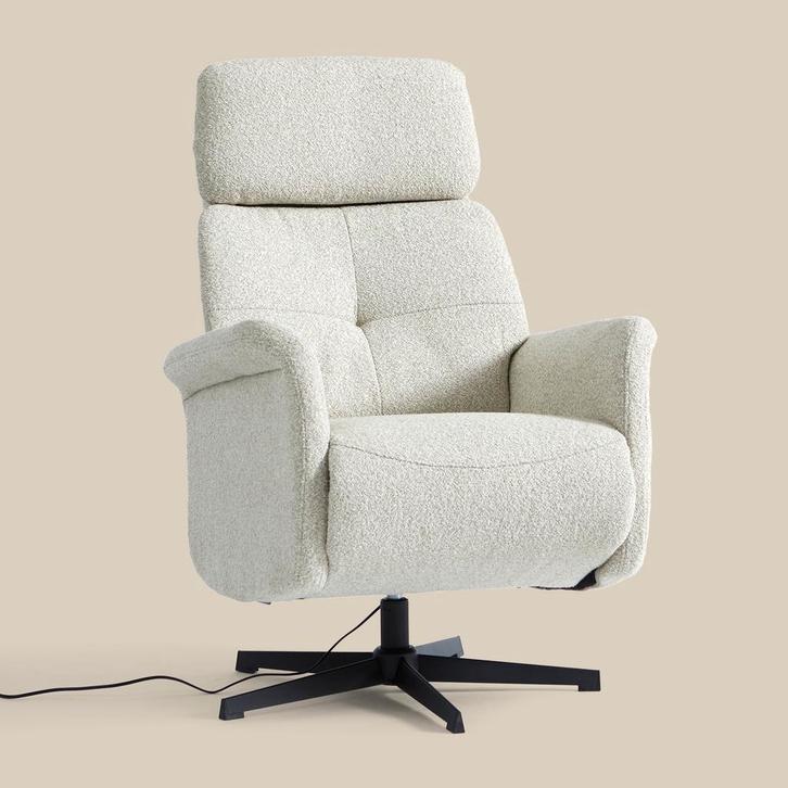 *WOONWINKEL* Beige Relaxfauteuil Elektrisch, Huis en Inrichting, Fauteuils, Nieuw, Stof, Verzenden