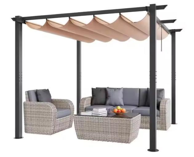 Aluminium Pergola 3x3m met Intrekbare Luifel voor Terras, Tuin en Terras, Tuinhuizen, Nieuw, Verzenden
