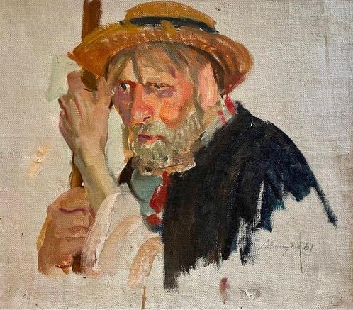 Oleksandr Lopukhov (1925-2009) - Ukrainian peasant, Antiek en Kunst, Kunst | Schilderijen | Modern